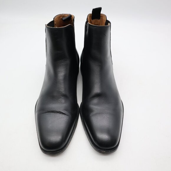 Hugo Boss Chelsea Men's Size UK 7.5 Black Leather Pull On Boots - Picture 2 of 11